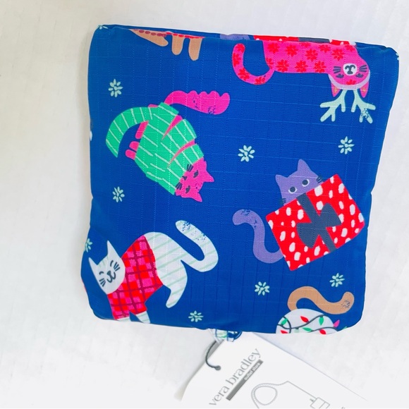 Vera Bradley Kitty Cat Tote Bag Charm  - NWT - Reusable Shopping Bag - Catnip - Picture 6 of 7